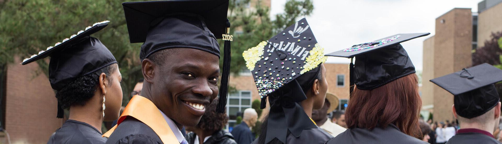 Smiling man at graduation